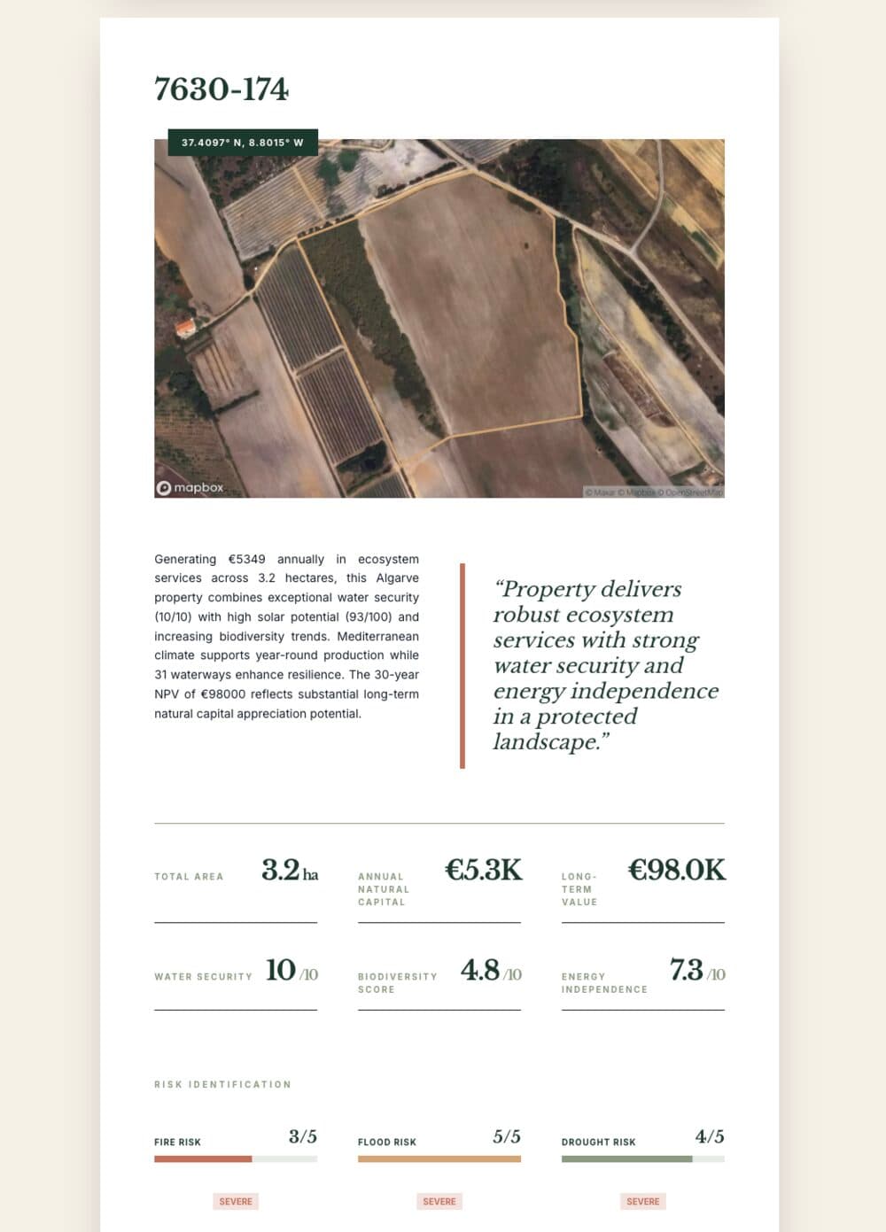 LandBook overview page